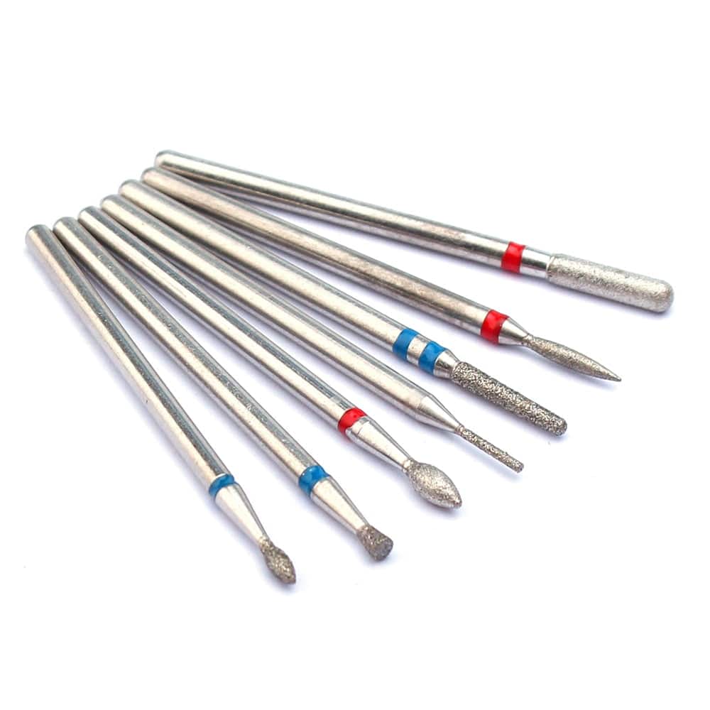 7pcs/Set Diamond Nail Drill Bit Rotery Electric Milling Cutters For Pedicure Manicure Files Cuticle Burr Nail Tools Accessories - Quid Mart