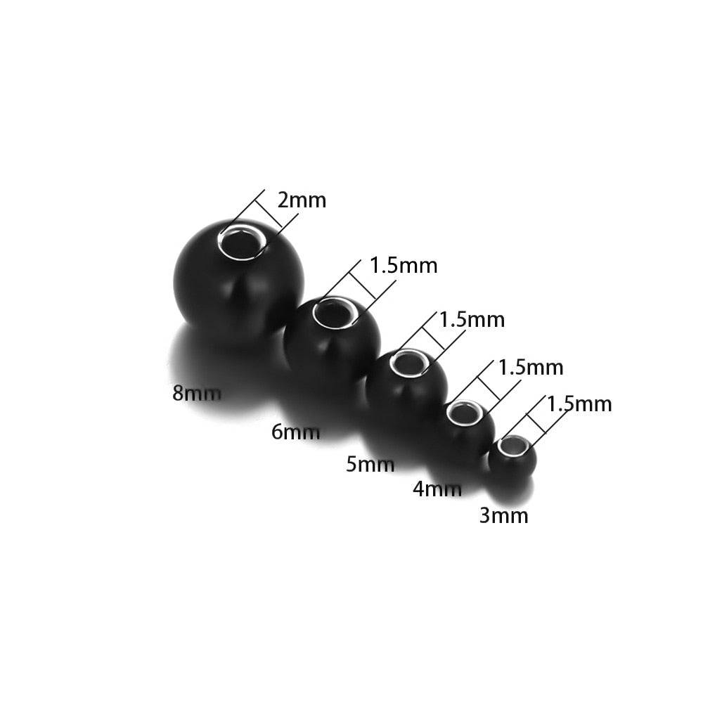 Stainless Steel Spacer Beads, 3-8mm, Rose Gold, Black - Quid Mart