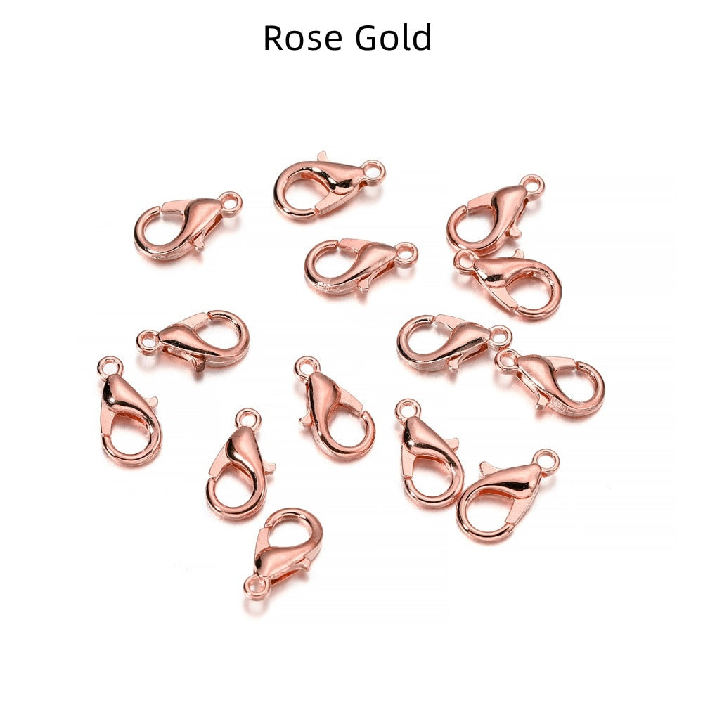 50pcs/lot Jewelry Findings Alloy Lobster Clasp Hooks For Jewelry Making Necklace bracelet Chain DIY Supplies Accessories - Quid Mart