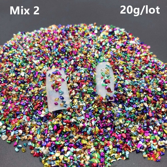 20/50g Fake Gold Stone Flakes Metallized Glass Beads For Resin Mold Filler Nail Art Crafts Diy Jewelry Making Mold Filling Tools - Quid Mart