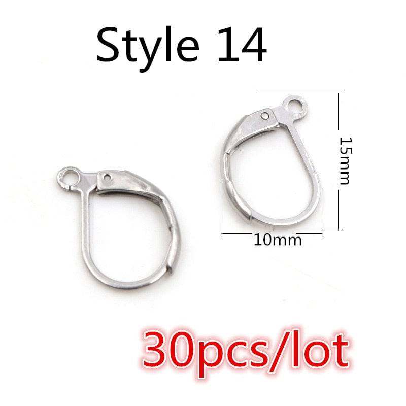 316 Stainless Steel DIY Earring Findings Clasps Hooks Jewelry - Quid Mart