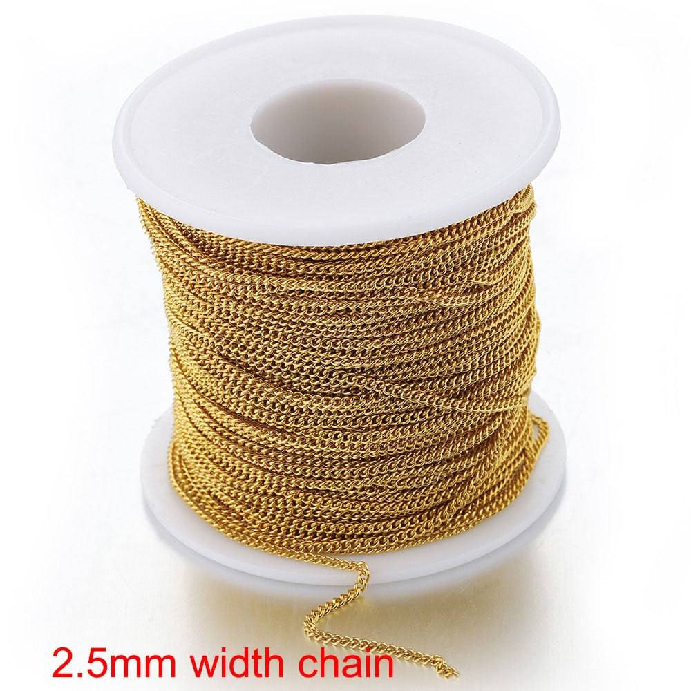 2-meter Stainless Steel Necklace Chain for DIY Jewelry - Quid Mart