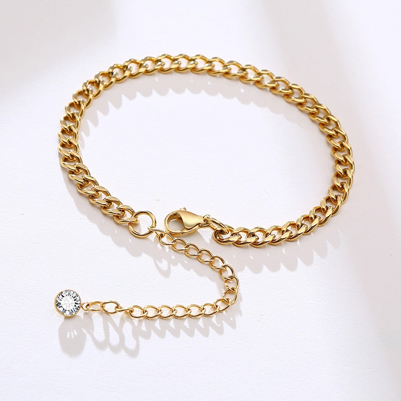 Ultra Thin Chain Link Cross Bracelet Stainless Steel Women&#39;s Adjustable Link Stacked Layered Chain Bracelets - Quid Mart