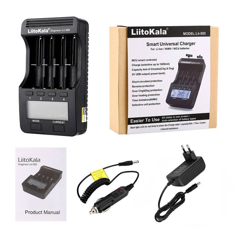 LiitoKala Lii-500 Lii-600 Lii-S8 Lii-PD4 Lii-PD2 LCD 3.7V/1.2V 18650/26650/16340/14500/18500 Battery Charger with screen - Quid Mart