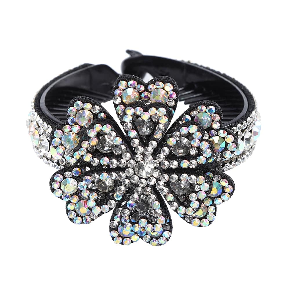 Molans Crystal Rhinestone Hair Claws - Women's Flower Hair Clips - Quid Mart