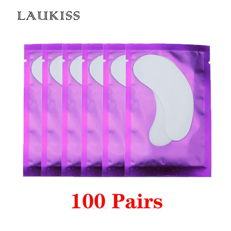 25/50/100Pairs Eye Patches Under Eyelash Pads for Building Hydrogel Paper Patches Pink Lint Free Stickers for False Eyelashes - Quid Mart