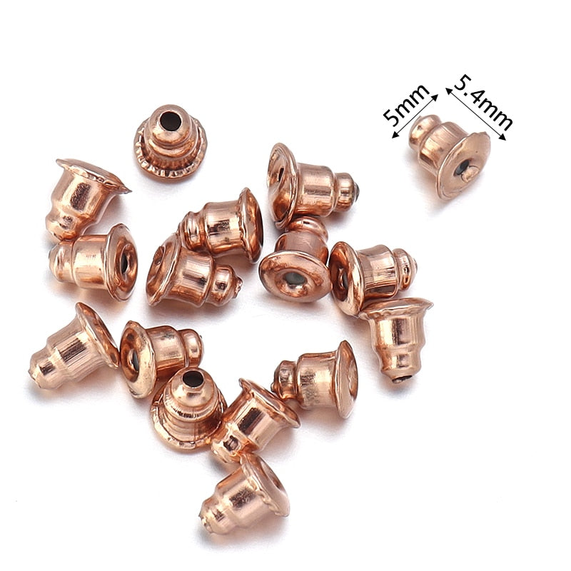 100-500pcs/Lot Rubber Ear Backs Stopper Earnuts Stud Earring Back Supplies For DIY Jewelry Findings Making Accessories Wholesale - Quid Mart