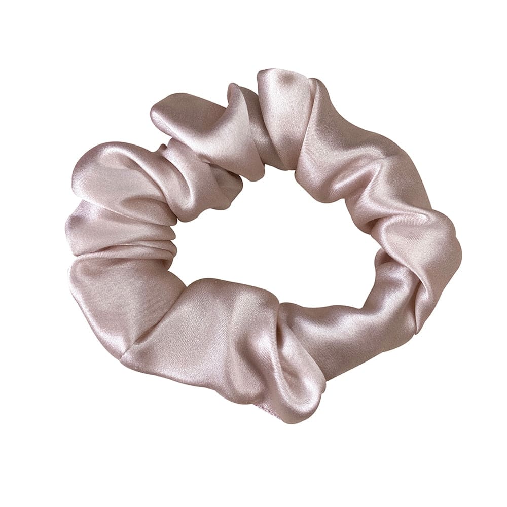 100% Pure Mulberry Silk Large Scrunchies Tie Hair Silk Simple Pure Color Retro Hair Bands For Women Hair Tie Rope Accessories - Quid Mart