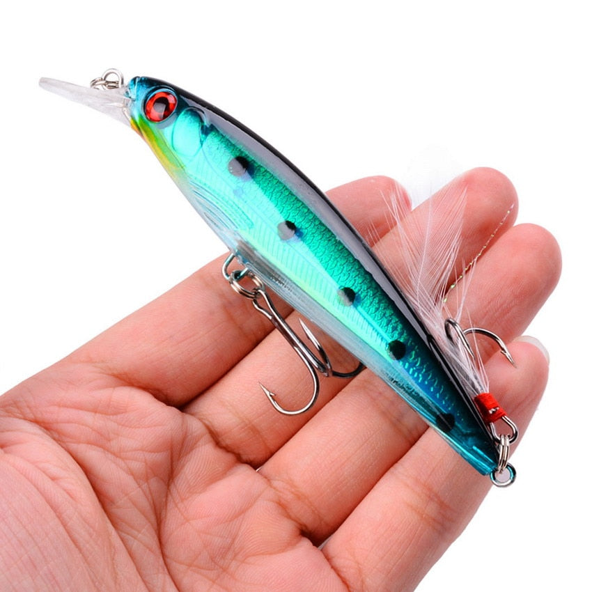 1PCS Laser Minnow Fishing Lure 11CM 13G pesca hooks fish wobbler tackle crankbait artificial japan hard bait swimbait - Quid Mart