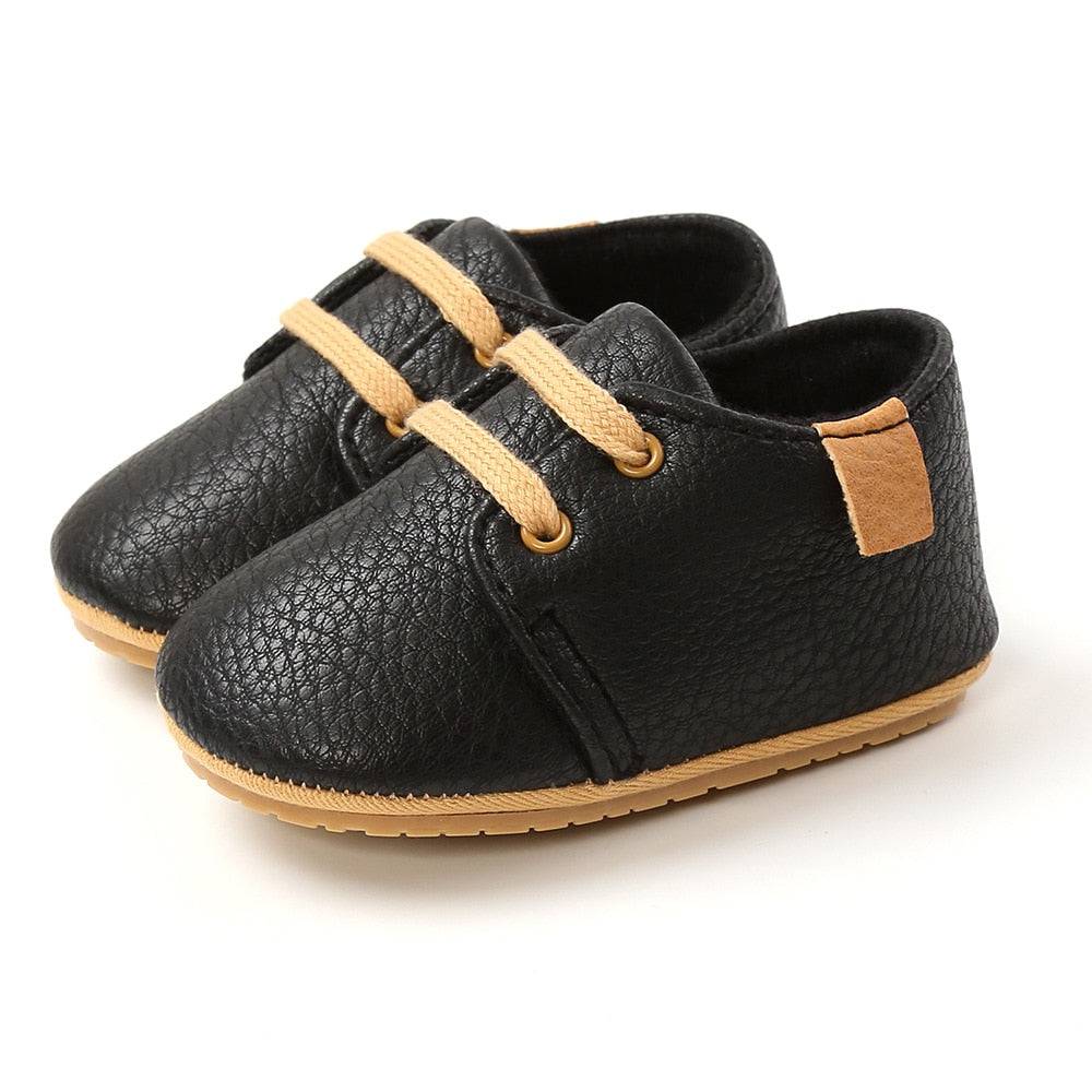 Retro Leather Baby Shoes - Multicolor, Anti-slip, First Walkers - Quid Mart