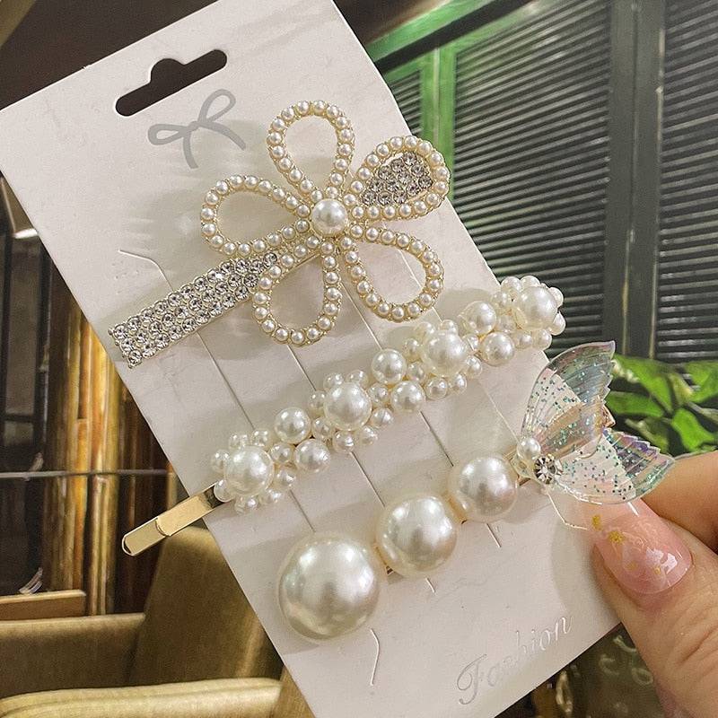 Simulated Pearl Hair Clips: Stylish Women's Hair Accessories - Quid Mart