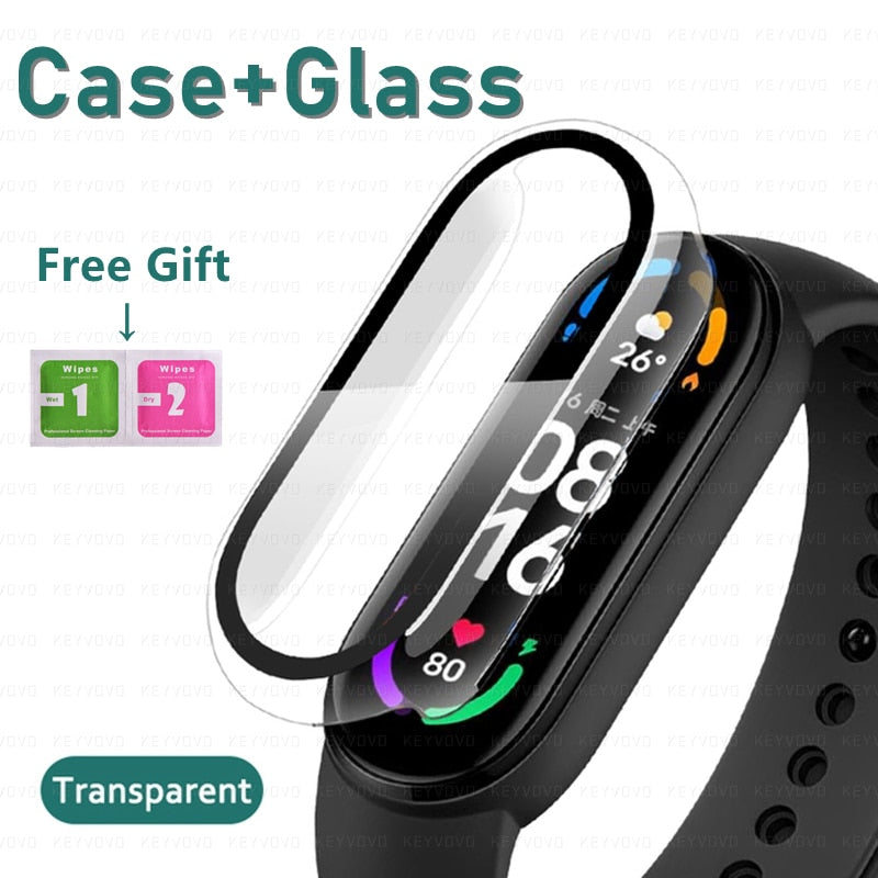 10D Film Glass for Xiaomi Mi Band 8 7 6 5 4 Screen Protector Miband Smart Watchband Full Protective Cover Case Strap Bracelet HD - Quid Mart