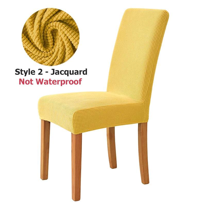 Waterproof Jacquard Chair Covers - Elastic Fit for Dining Room - NEW - Quid Mart