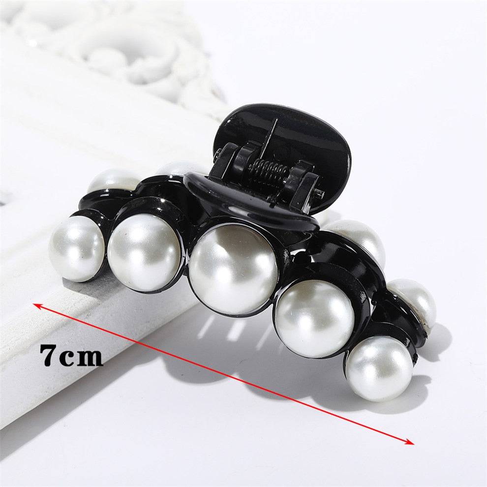 AWATYR Big Pearls Acrylic Hair Claw Clips - Makeup & Styling Barrettes for Women - Quid Mart