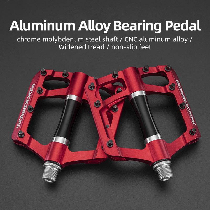 ROCKBROS Mountain Bike Bicycle Pedals Cycling Ultralight Aluminium Alloy 4 Bearings MTB Pedals Bicicleta Bike Pedals Flat BMX - Quid Mart