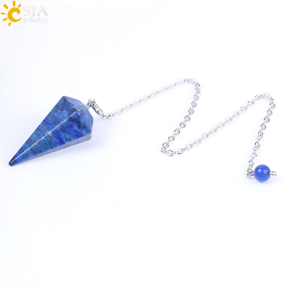 CSJA Healing Crystal Pendulum for Divination Dowsing Pink Quartz Pendulums Natural Gem Stone Reiki Crystal Pendant Pendulos E112 - Quid Mart