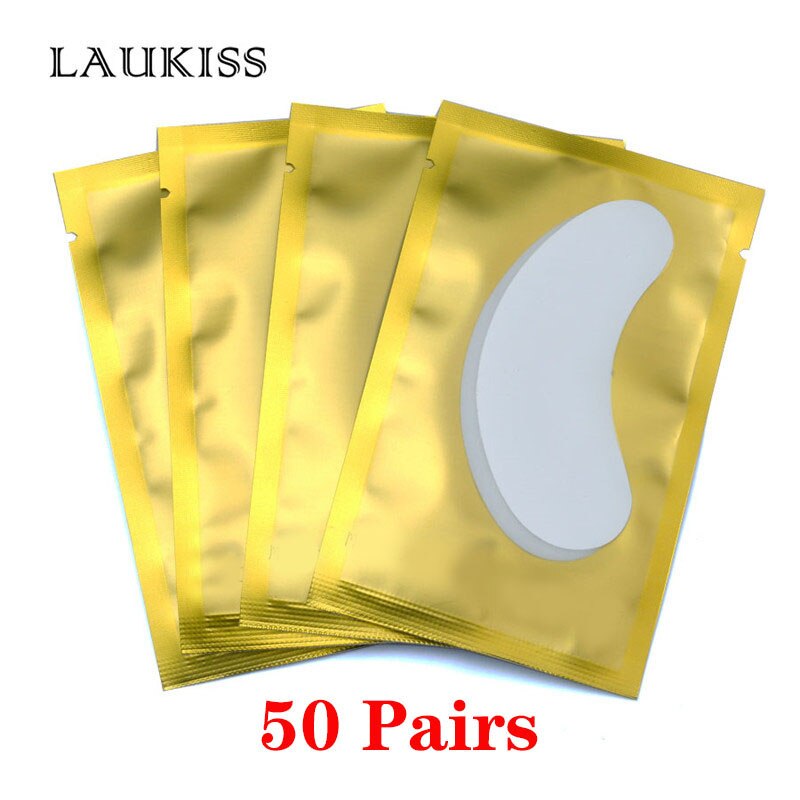 25/50/100Pairs Eye Patches Under Eyelash Pads for Building Hydrogel Paper Patches Pink Lint Free Stickers for False Eyelashes - Quid Mart