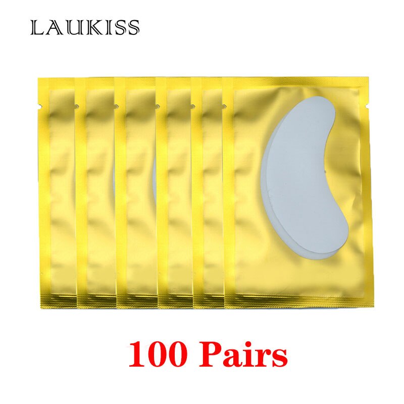 25/50/100Pairs Eye Patches Under Eyelash Pads for Building Hydrogel Paper Patches Pink Lint Free Stickers for False Eyelashes - Quid Mart