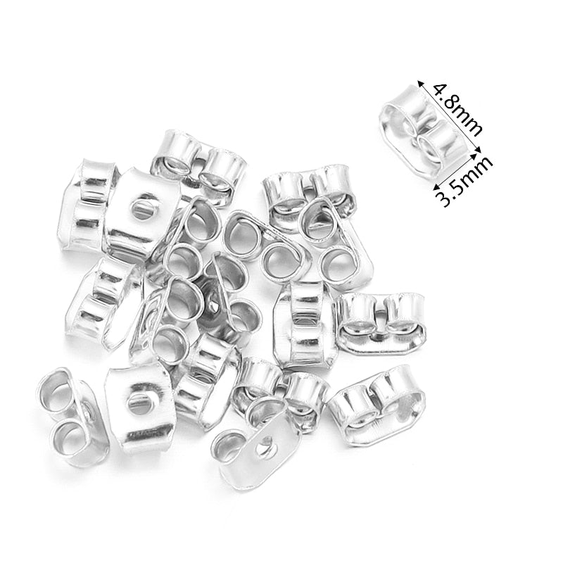 100-500pcs/Lot Rubber Ear Backs Stopper Earnuts Stud Earring Back Supplies For DIY Jewelry Findings Making Accessories Wholesale - Quid Mart