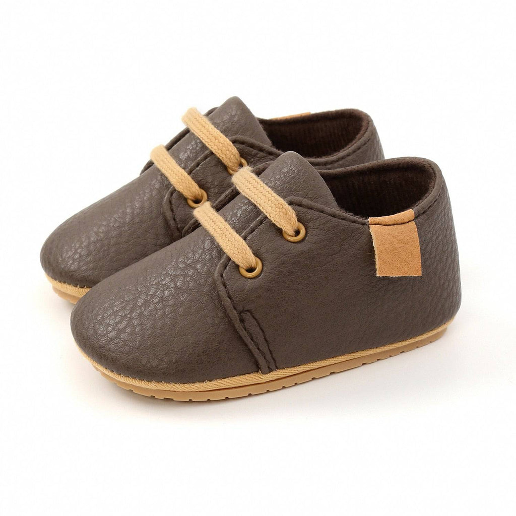 Retro Leather Baby Shoes - Multicolor, Anti-slip, First Walkers - Quid Mart