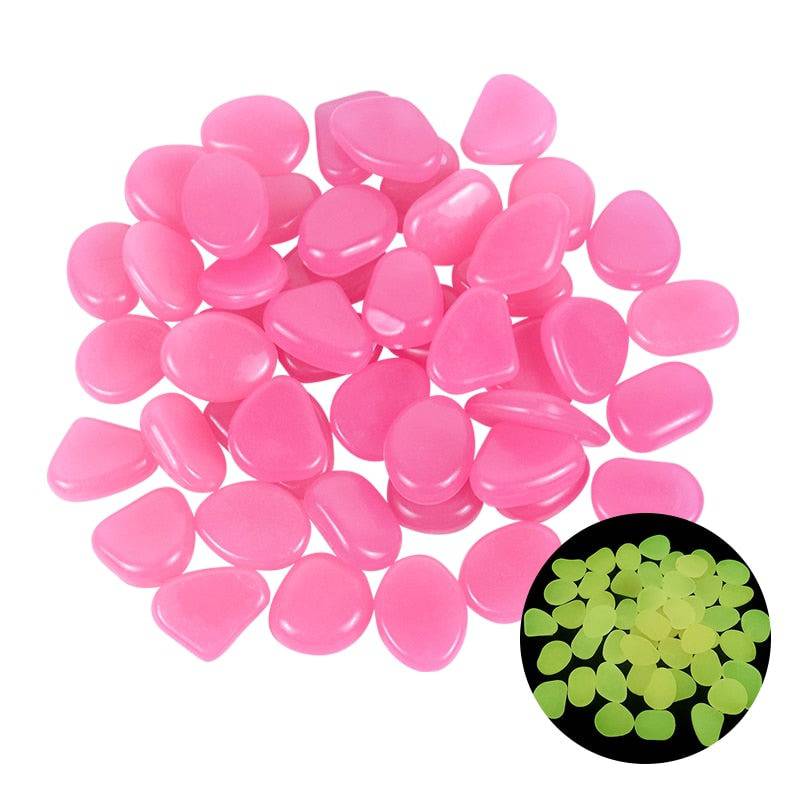 25/50pcs Glow in the Dark Garden Pebbles Glow Stones Rocks for Walkways Garden Path Patio Lawn Garden Yard Decor Luminous Stones - Quid Mart