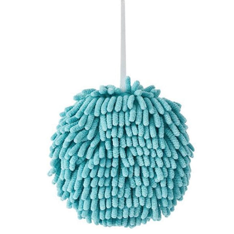 Soft Chenille Hand Towel Ball Super Absorbent Hanging Wipes Cloth Plush Sponge Microfiber Towels Bathroom Kitchen Accessories - Quid Mart