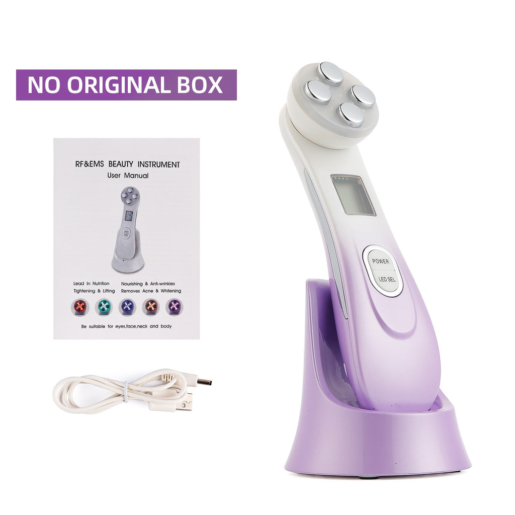 Facial Mesotherapy Electroporation RF Radio Frequency LED Photon Face Lifting Tighten Wrinkle Removal Skin Care Face Massager - Quid Mart