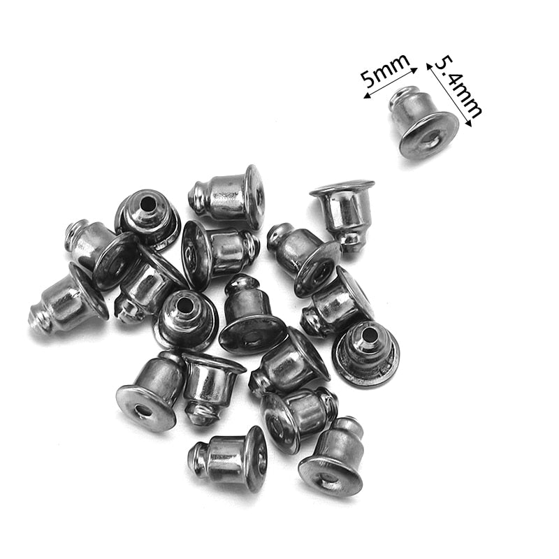 100-500pcs/Lot Rubber Ear Backs Stopper Earnuts Stud Earring Back Supplies For DIY Jewelry Findings Making Accessories Wholesale - Quid Mart