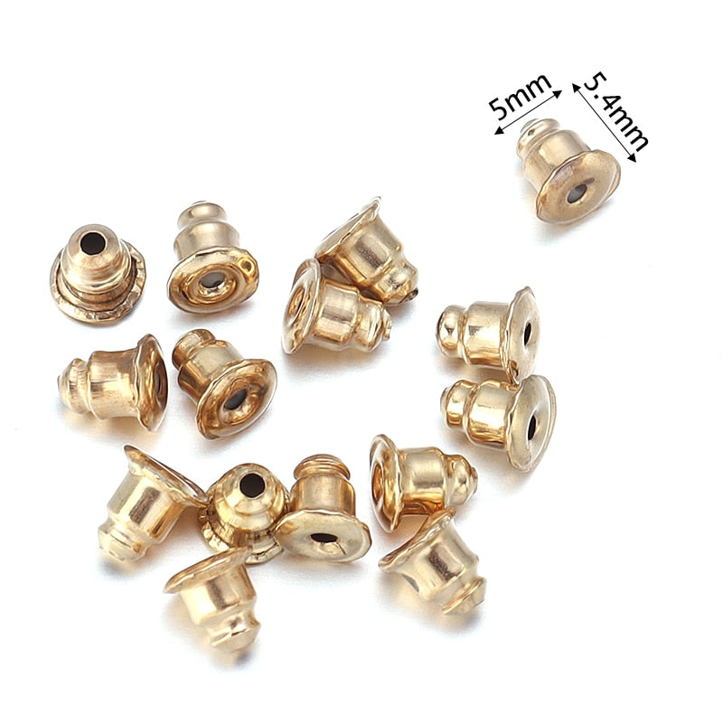 100-500pcs/Lot Rubber Ear Backs Stopper Earnuts Stud Earring Back Supplies For DIY Jewelry Findings Making Accessories Wholesale - Quid Mart