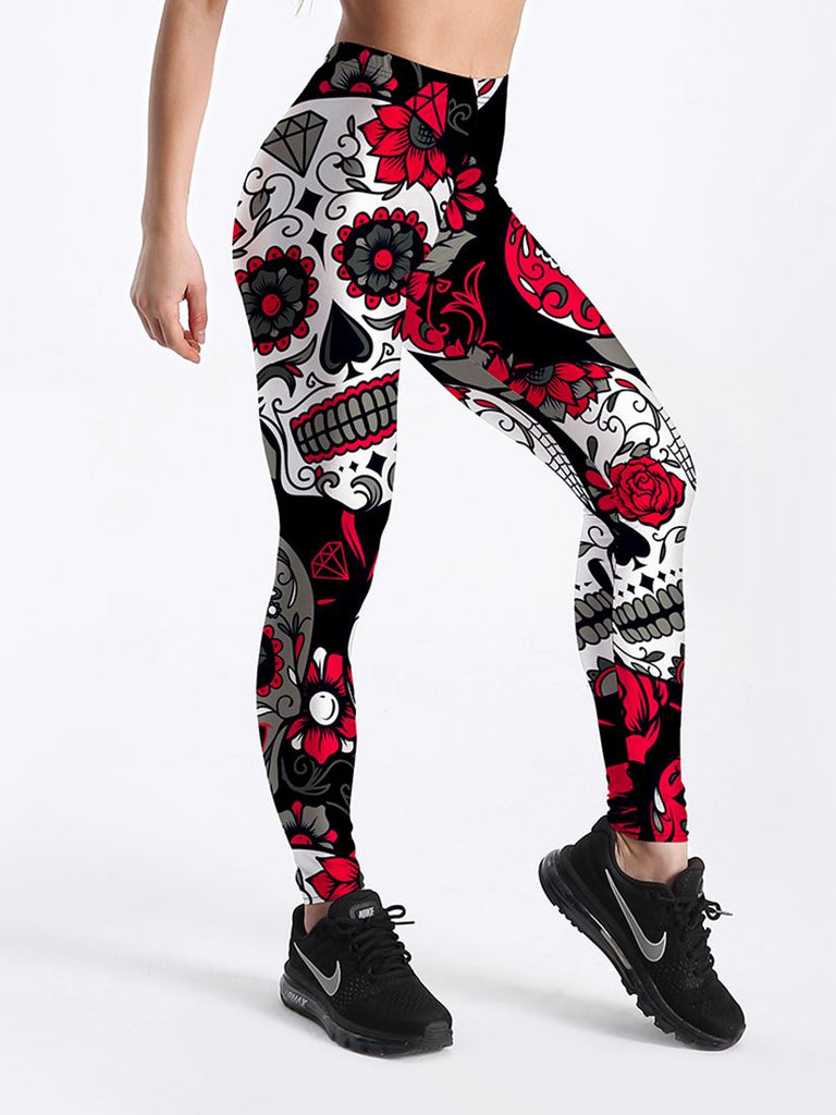 Women's Cartoon Printed Leggings: Ice Cream, God, Horse, Skull, Star - Quid Mart