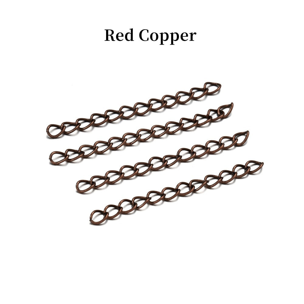 100pcs/lot 50mm 70mm  Necklace Extension Chain Bulk Bracelet Extended Chains Tail Extender For DIY Jewelry Making Findings - Quid Mart
