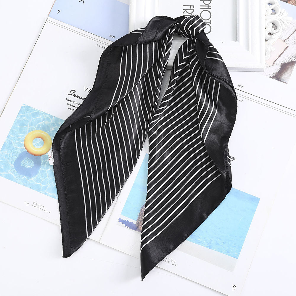 Haimeikang 60x60cm Square Silk Scarf - Women's Fashion Print Neck Scarf - Quid Mart