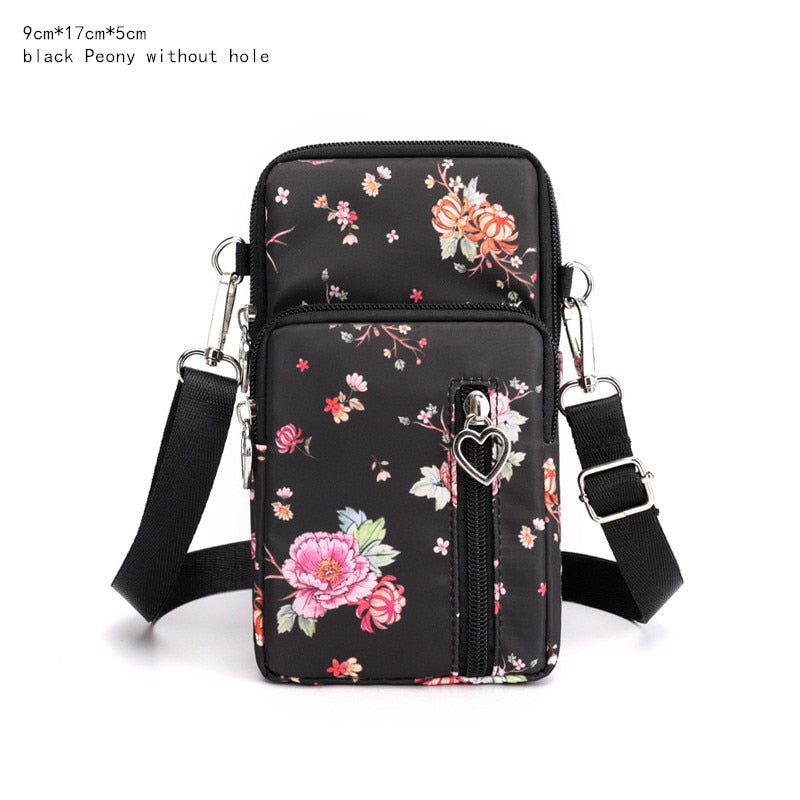 Women&#39;s Mini Shoulder Bag Oxford Waterproof Handbag Wrist Pouch Wallet Sports Cell Mobile Phone Bag Crossbody Bags for Girls - Quid Mart