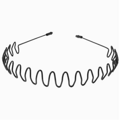 1 Pc Stylish Unisex Black Wavy Hair Head Hoop - Sport Hairband - Quid Mart