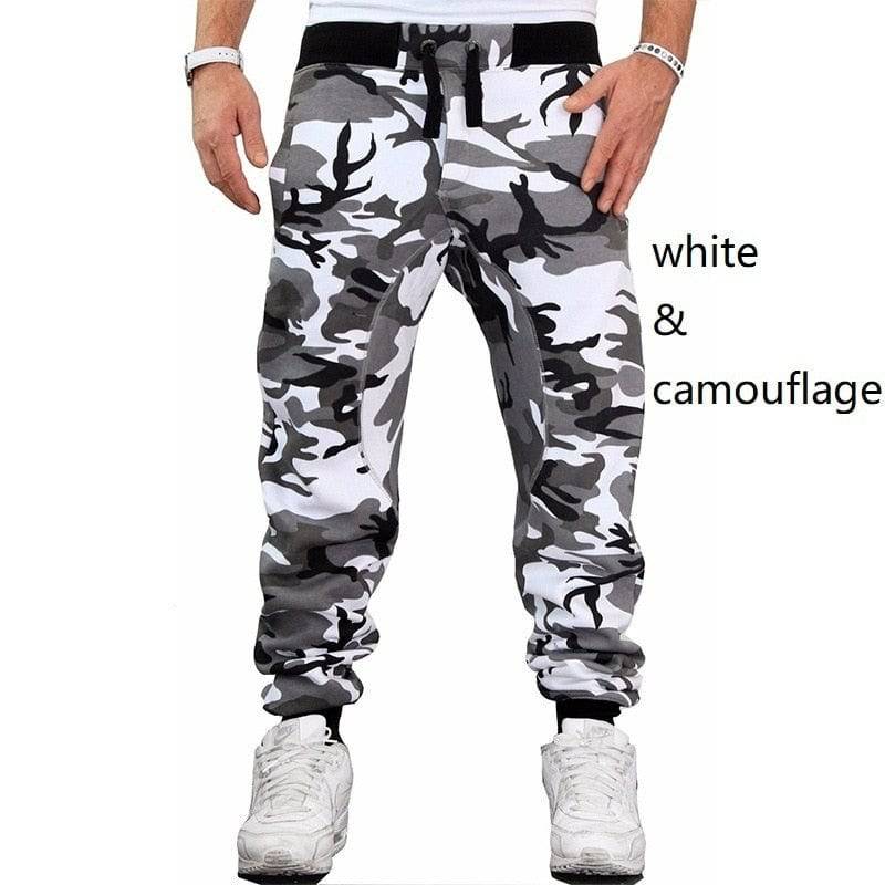 Men's Camouflage Cargo Sweatpants with Elasticity and Multi-Pockets - Quid Mart