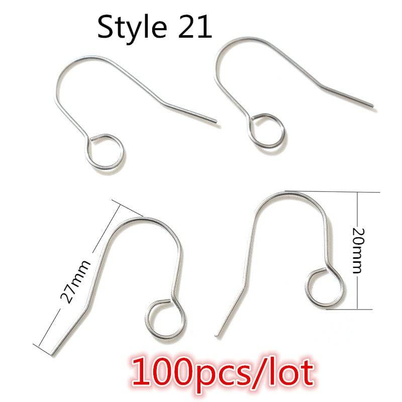 316 Stainless Steel DIY Earring Findings Clasps Hooks Jewelry - Quid Mart
