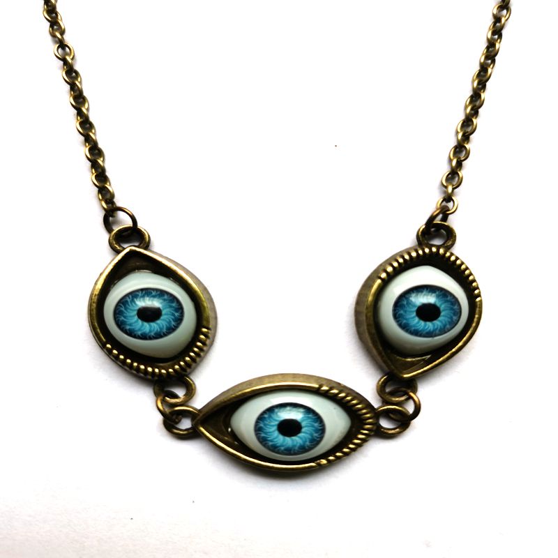 Gothic Kpop Turkish Punk Evil Eye Necklace Pendant For Women Eyeball Brambles Connect Multiple Dense Choker Hip Hop Jewelry Gift - Quid Mart