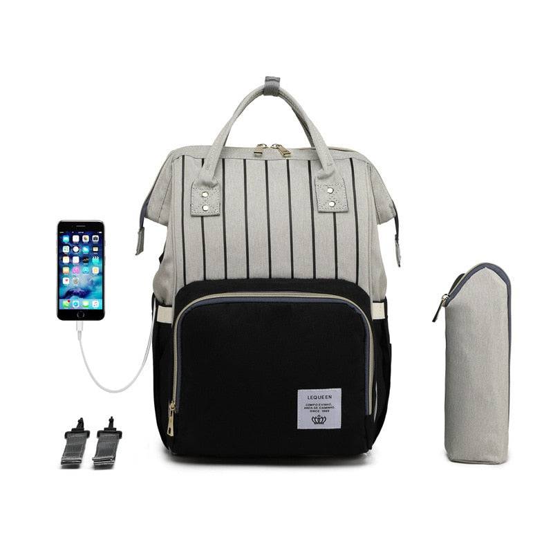 Waterproof Diaper Backpack: Large Capacity with USB - Quid Mart