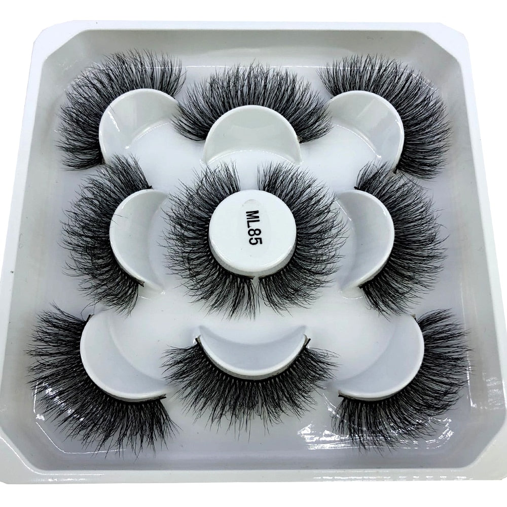 2023 New 5 pairs natural false eyelashes fake lashes long makeup 3d mink lashes eyelash extension mink eyelashes short eyelashes - Quid Mart