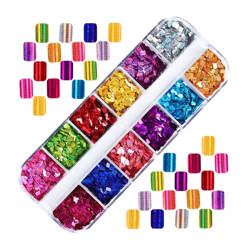 Fluorescence Butterfly Heart Fruits Various Shapes Nail Art Glitter Flakes 3D Colourful Sequins Polish Manicure Nail Decoration - Quid Mart