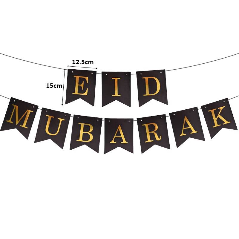 Eid Mubarak Decoration Gold Silver Balloons Eid Banner Bunting Islamic Muslim Hajj Mubarak Festival Party DIY Ramadan Decor 2022 - Quid Mart