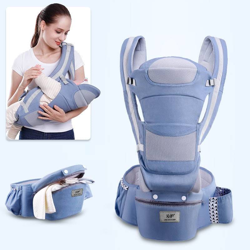 Ergonomic Baby Carrier: Hipseat, Front-Facing, Kangaroo Wrap - Quid Mart