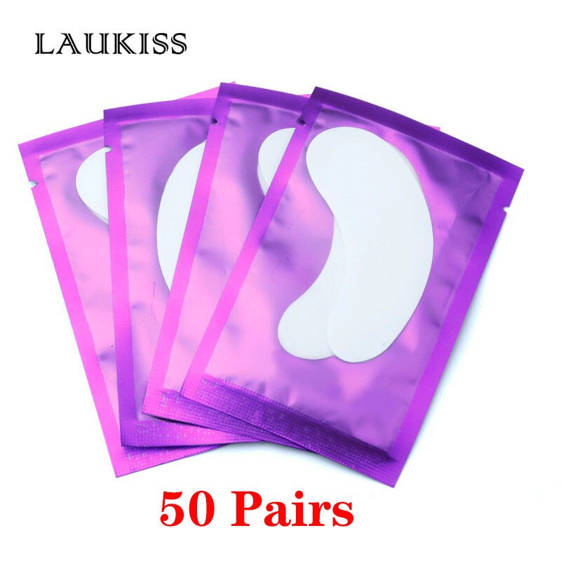 25/50/100Pairs Eye Patches Under Eyelash Pads for Building Hydrogel Paper Patches Pink Lint Free Stickers for False Eyelashes - Quid Mart