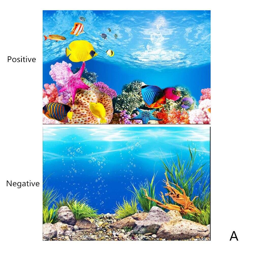 Aquarium Background Decoration Sticker Fish Tank Landscape Sticker Poster Background for Aquarium Ocean Plant Aquascape Painting - Quid Mart