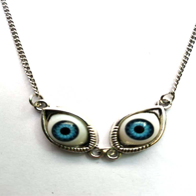 Gothic Kpop Turkish Punk Evil Eye Necklace Pendant For Women Eyeball Brambles Connect Multiple Dense Choker Hip Hop Jewelry Gift - Quid Mart