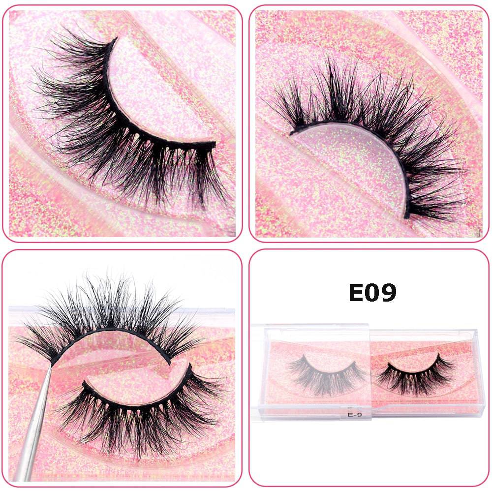 3D Real Mink False Eyelash Strip Mink Lashes Thick Fake False Eyelashes Makeup Beauty Handmade 100% Glitter Packing D101 - Quid Mart