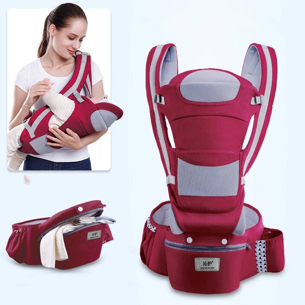 Ergonomic Baby Carrier: Hipseat, Front-Facing, Kangaroo Wrap - Quid Mart