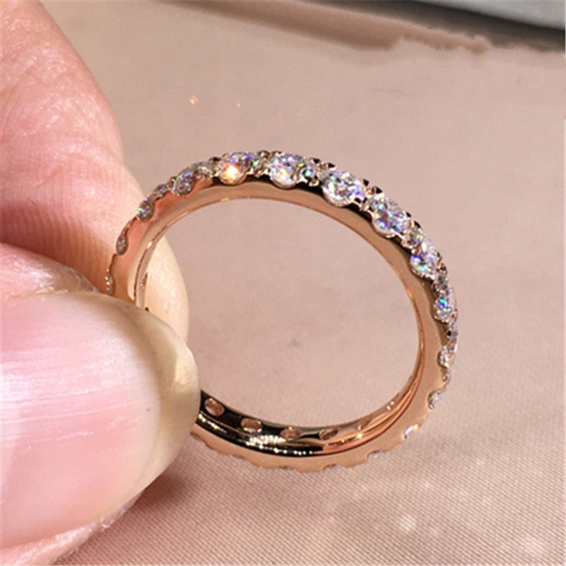 CC Silver Cubic Zirconia Bridal Ring - Trendy Wedding Jewelry - Quid Mart