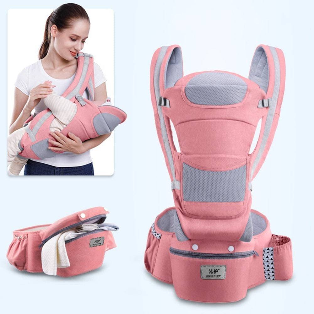 Ergonomic Baby Carrier: Hipseat, Front-Facing, Kangaroo Wrap - Quid Mart