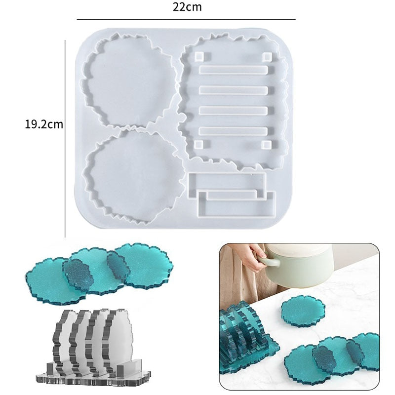 DIY Crystal Silicone Mold Three-layer Fruit Plate Tea Plate Disc Epoxy Resin Molds Cup Pad Mould For Resin Art Home Decoration - Quid Mart